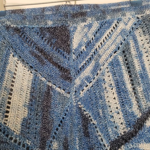 Rag & Bone Jasmin Blue Crochet Mosaic Skirt  - Size L - Picture 5 of 11